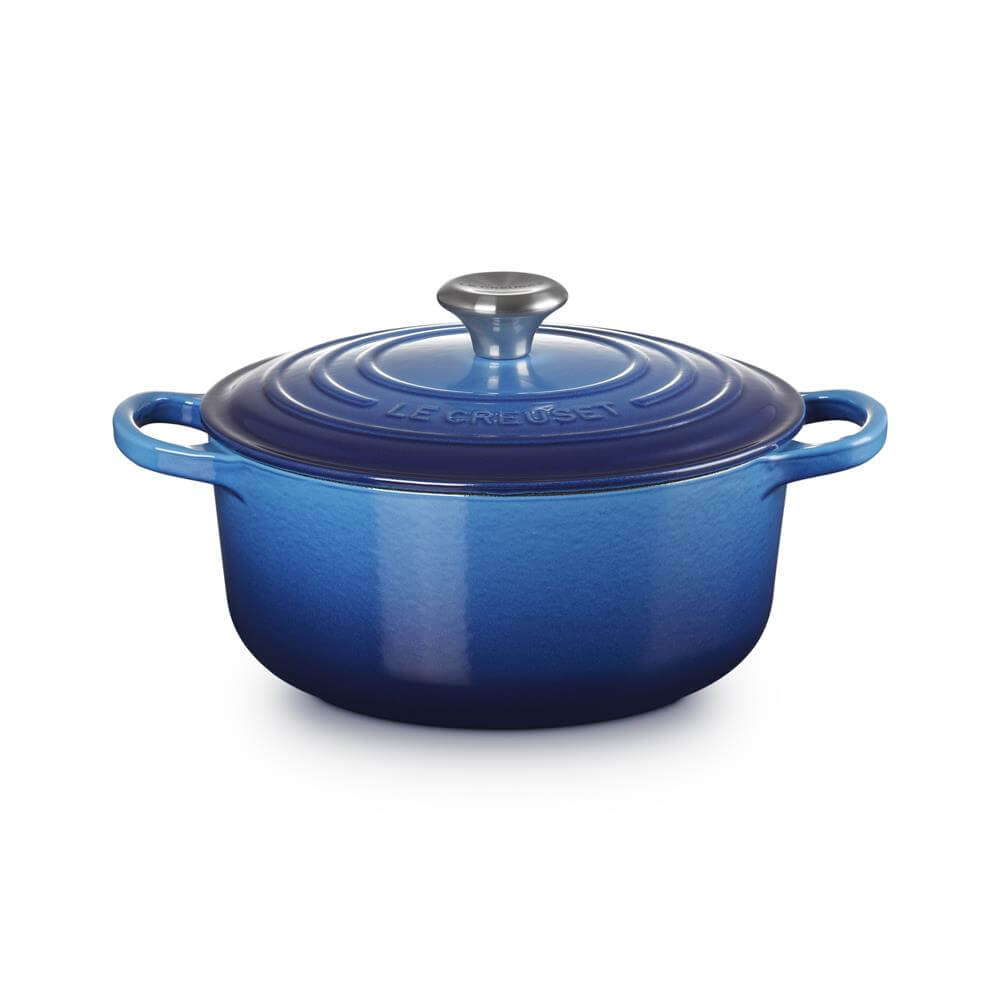 Le Creuset Signature Azure Cast Iron Round Casserole 20cm
